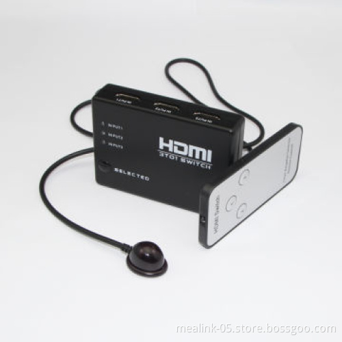 3x1 HDMI Switcher with Remote Control, IR Supports 3D